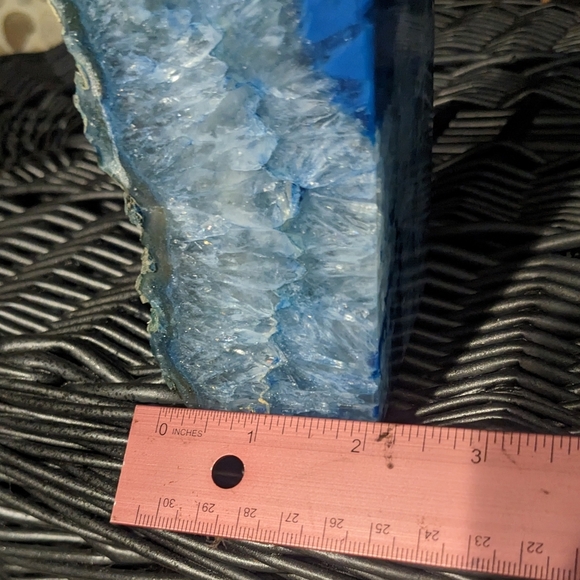 Pair of Agate Geodes Iridescent & Cobalt Blue Crystals​ - Picture 6 of 16